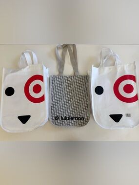 Set of 3 Lululemon and Target Small Reusable Tote Bags